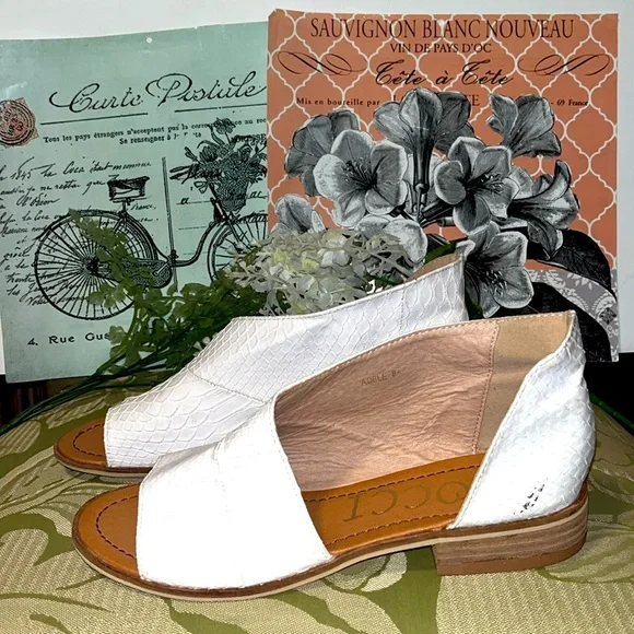 CCOCCI Adele white leather beautiful flats sz 8.5 - Picture 4 of 10